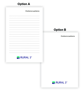 FCP-V004 - Rural 1st  Customizable 4"x6" Adhesive Notepad